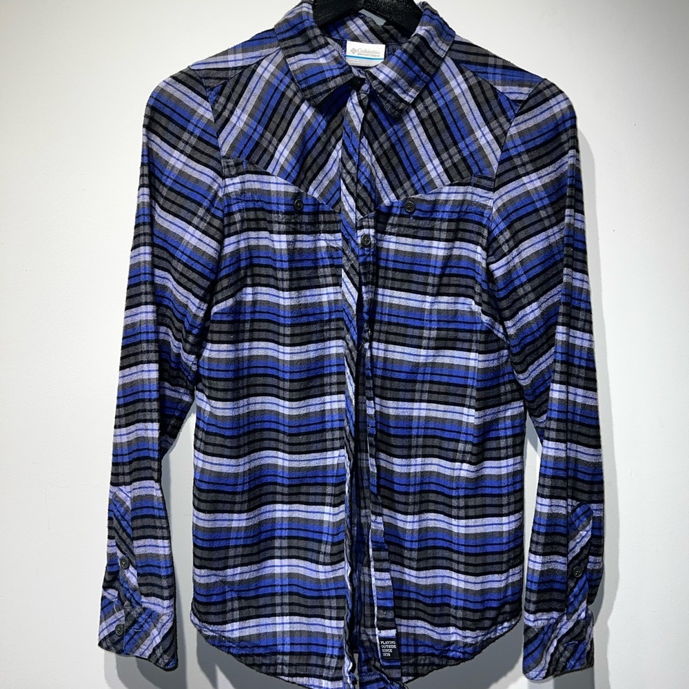Columbia purple plaid shirt